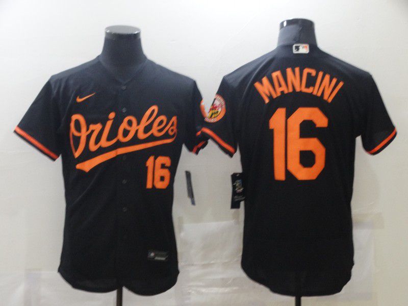 Men Baltimore Orioles #16 Mancini Black Elite 2021 Nike MLB Jersey